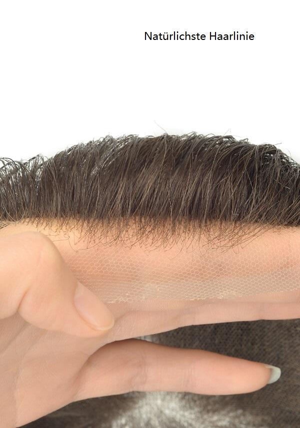 Lordhair Haarsystem Maßanfertigung - L20 - Atmungsaktives Lace, Swiss Lace vorne, natürlichste Haarlinie