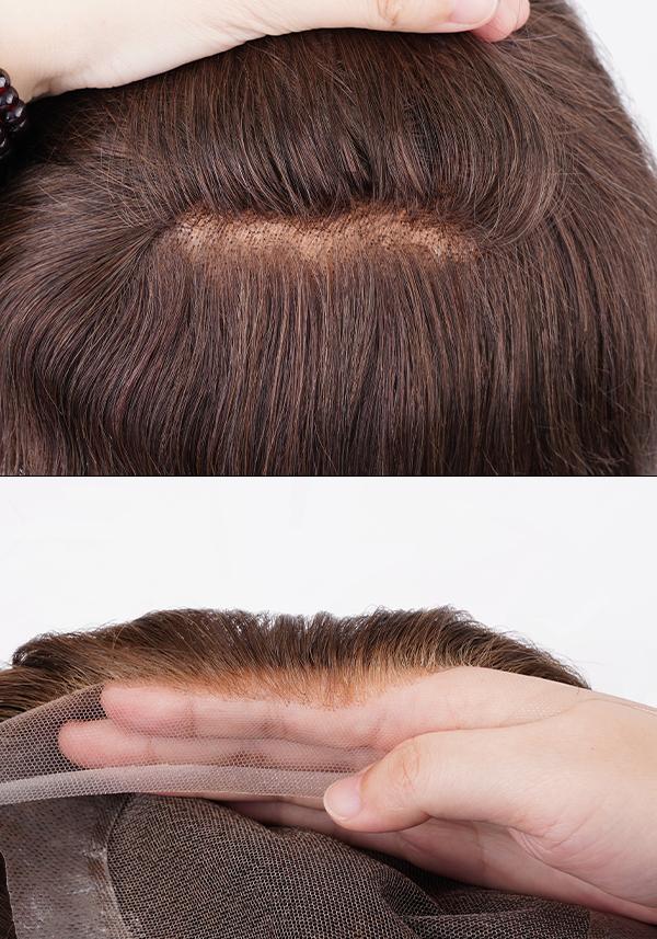 neo-premier Toupet mit French Lace vorne und oben mit hochwertigen, veredelten Echthaar