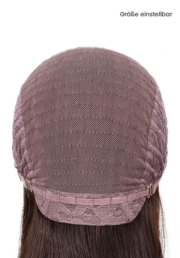 Damen Echthaar Perücke mit Stretch Gewebe, Mono oben und French Lace vorne-3