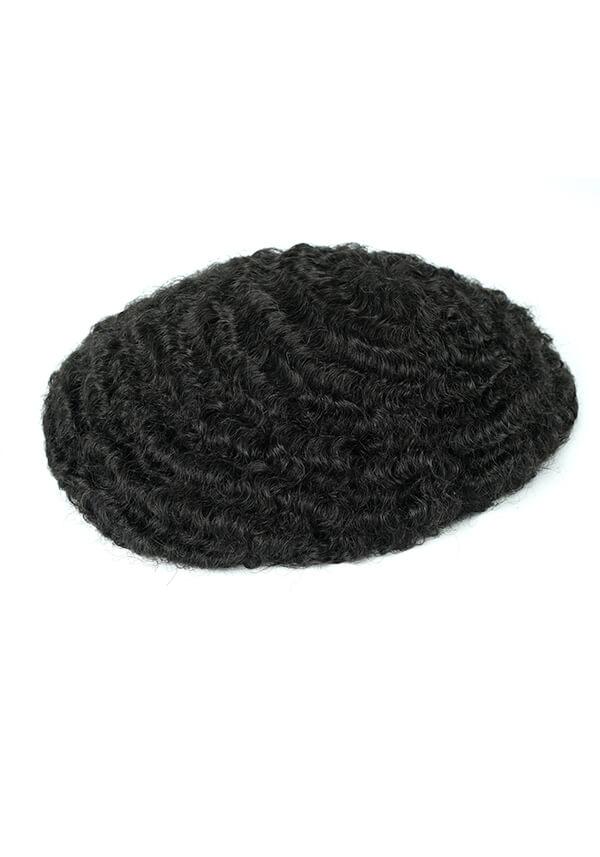 Afro Amerikanische Haarsystem mit dünner 0,08 mm Skin Basis