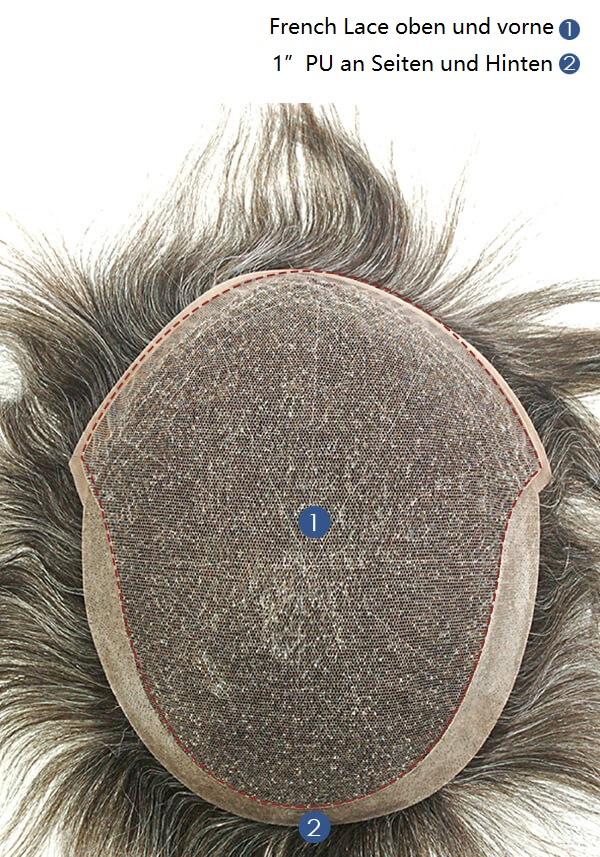 Lordhair Haarsystem Maßanfertigung-L15-French Lace mit Folie hinter und an den Seiten