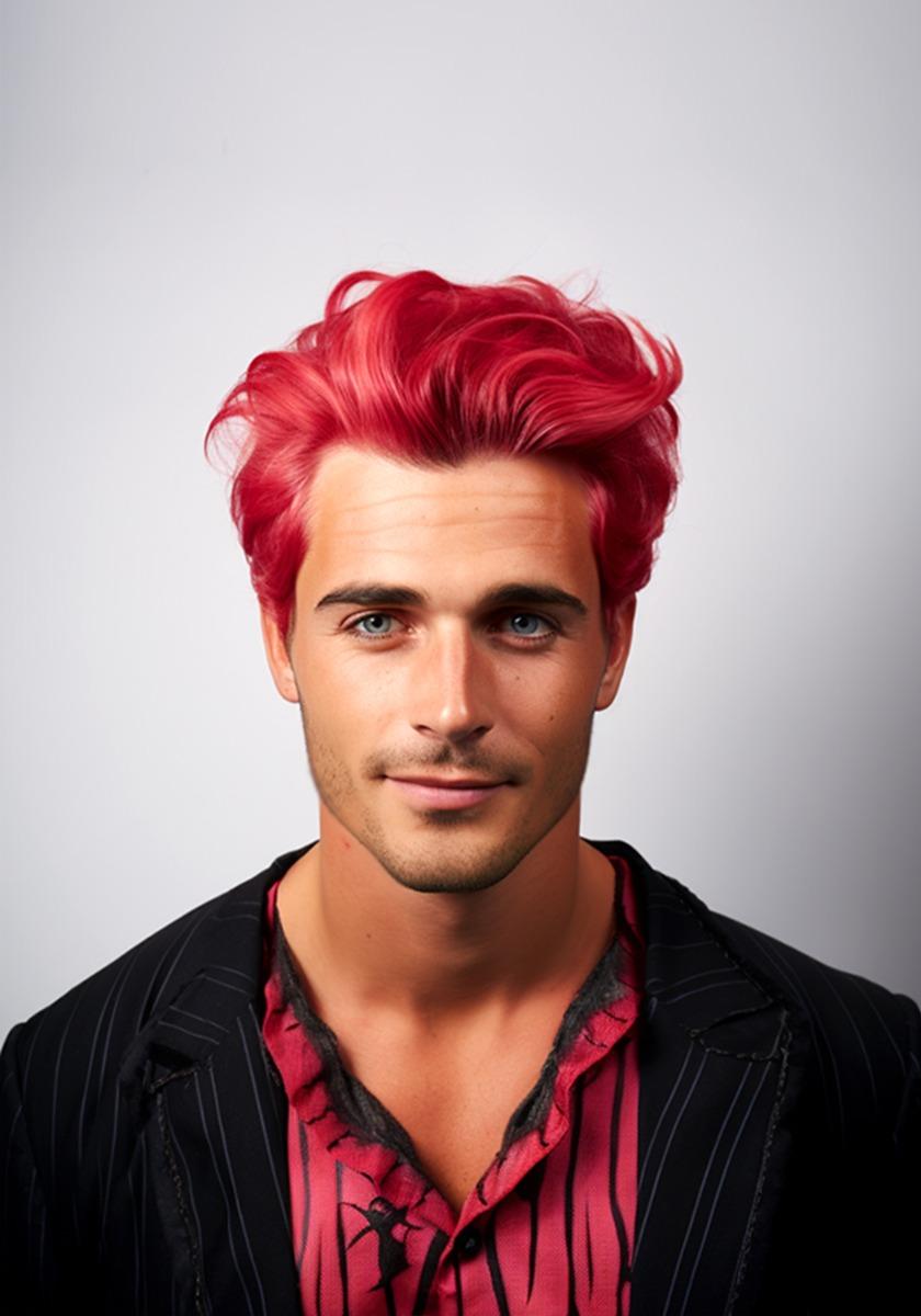 Candy Apple Red Halloween Haarteil für Männer