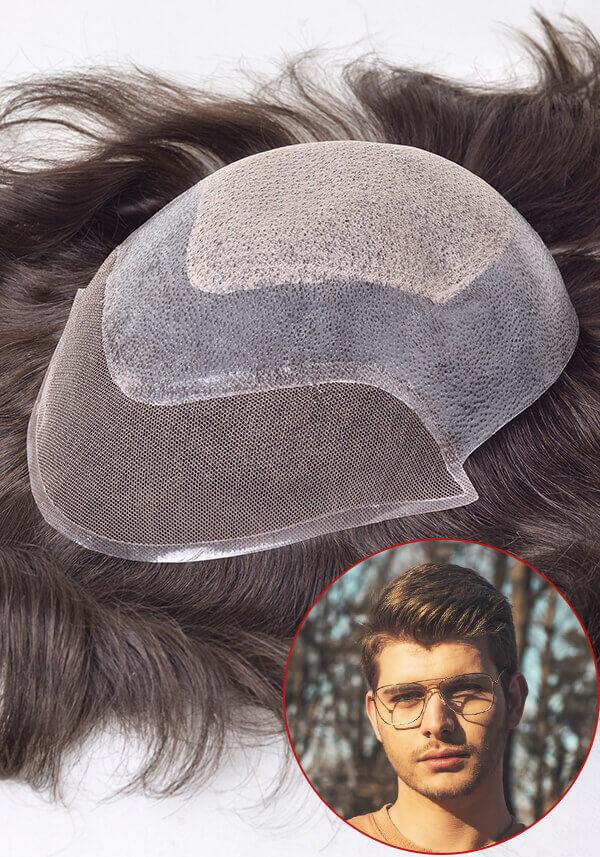 Lordhair Haarsystem Maßanfertigung - Inception-FLC-knotenlose Basis aus Skin, French- und Diamond Lace