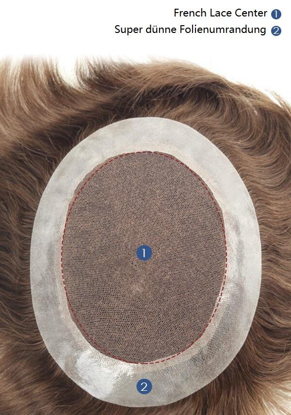 Lordhair Haarsystem Maßanfertigung-JQ1202-French Lace mit PU Umrandung 