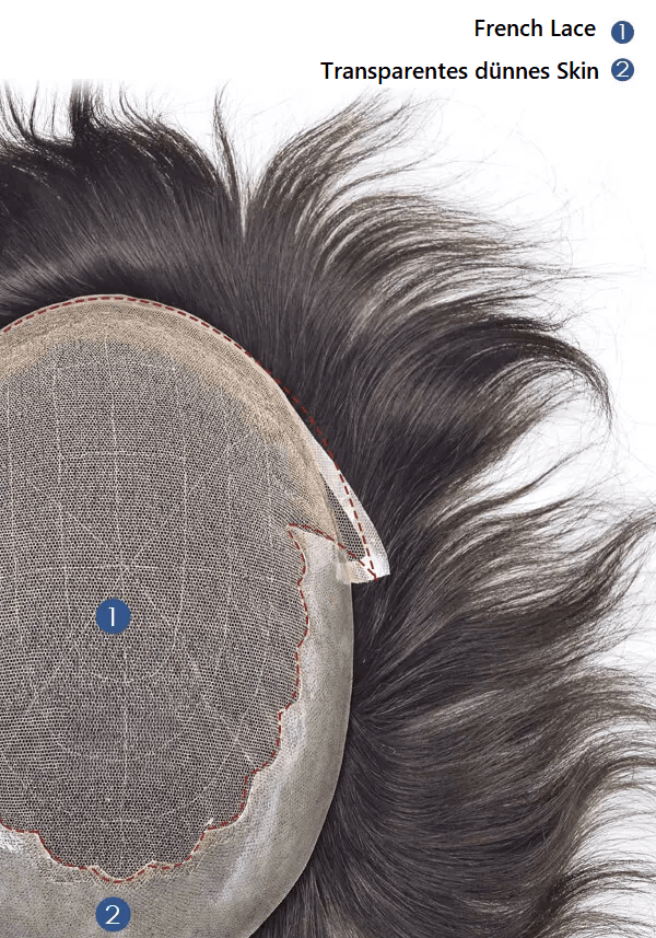 Quantum-M Lordhair Hohe Haardichte + French Lace vorne und oben + Skin Rand hinten und an den Seiten