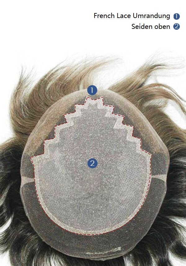 Lordhair Haarsystem Maßanfertigung-JQ1307-French Lace, Swiss Lace und Seiden