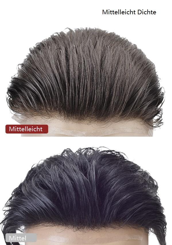 Lordhair Superfein geschweißtes Mono mit handgenähten Echthaaren Atmungsaktives Haarsystem, mittelleicht bis mittel Dichte, super natürlich
