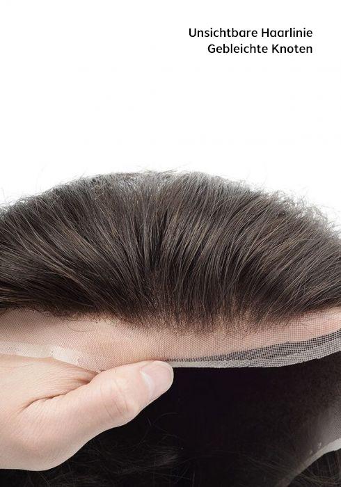Natürliche Haarlinie mit gebleichten Knoten Haarsystem Lordhair