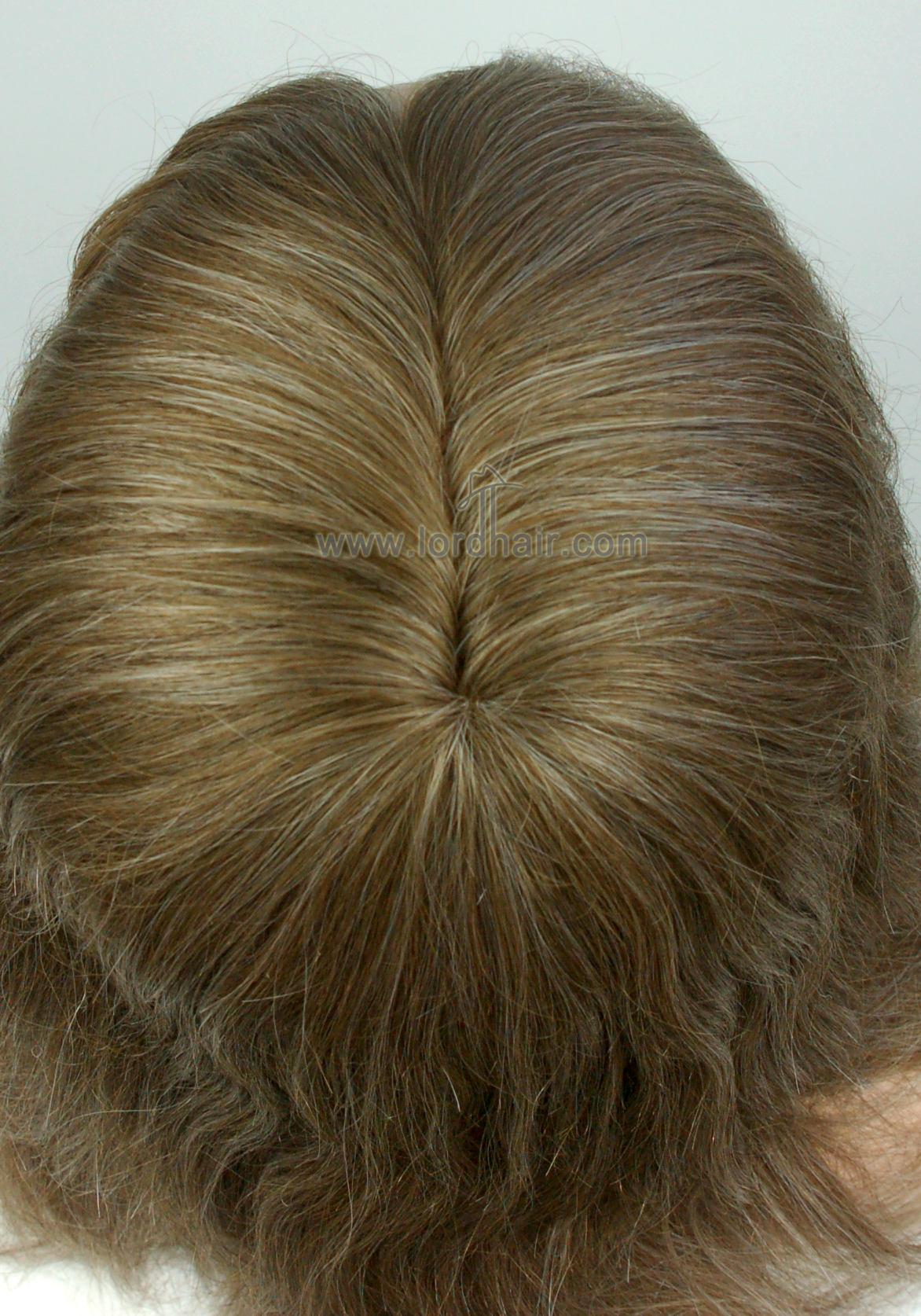 YJ546: Elegant Fine Mono Base with PU Perimeter Human Hair Women Wig