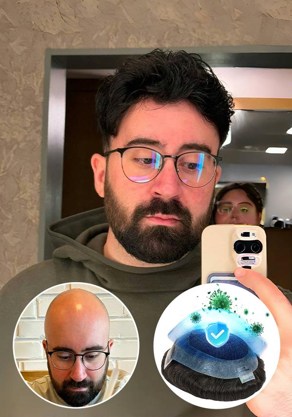 ZyroSen Hairpiece Essentials mit antibakteriellem Upgrade – Einfaches Anclipsen, perfekter Sofort-Sitz für Neueinsteiger