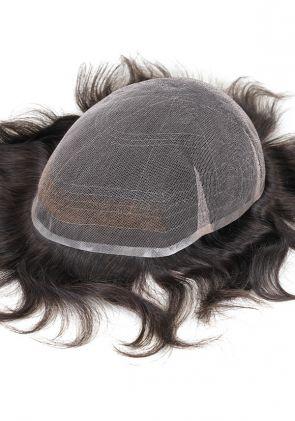 Haarsystem für Männer, Basis komplett in Dura Lace und gebleichten Knoten vorne