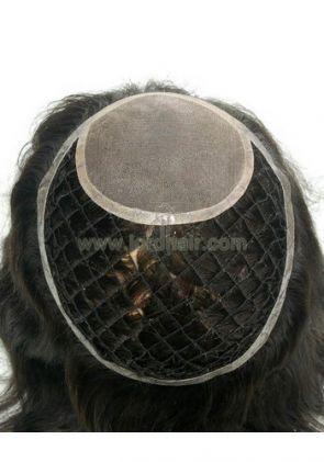 YJ176: Integrationsbasis, Polyesterlinie Netzbasis mit PU-Rand rundum, Mono-Top, Haarersatzsystem