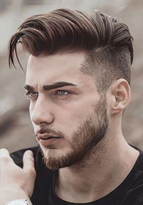 Vorgefertigtes Haarsystem mit zurückgegeltem voluminösem Haarschnitt für Männer