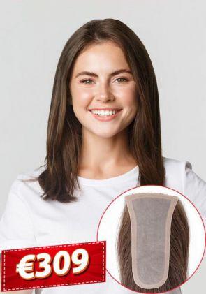 Zinnie | Sehr natürlich wirkender Echthaar Topper - Montur aus Seide