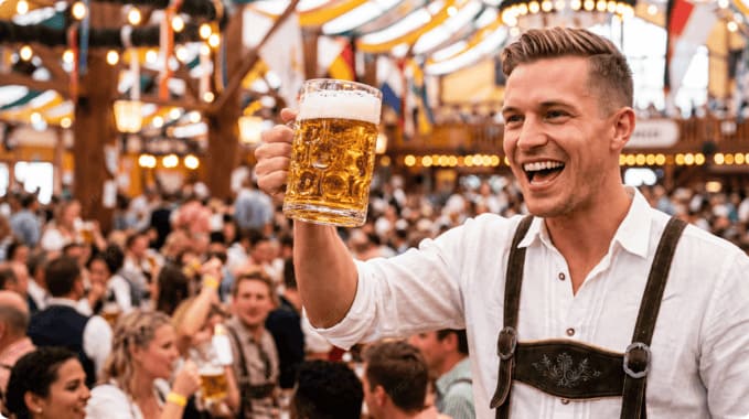 Oktoberfest im Zelt mit Haarsystem