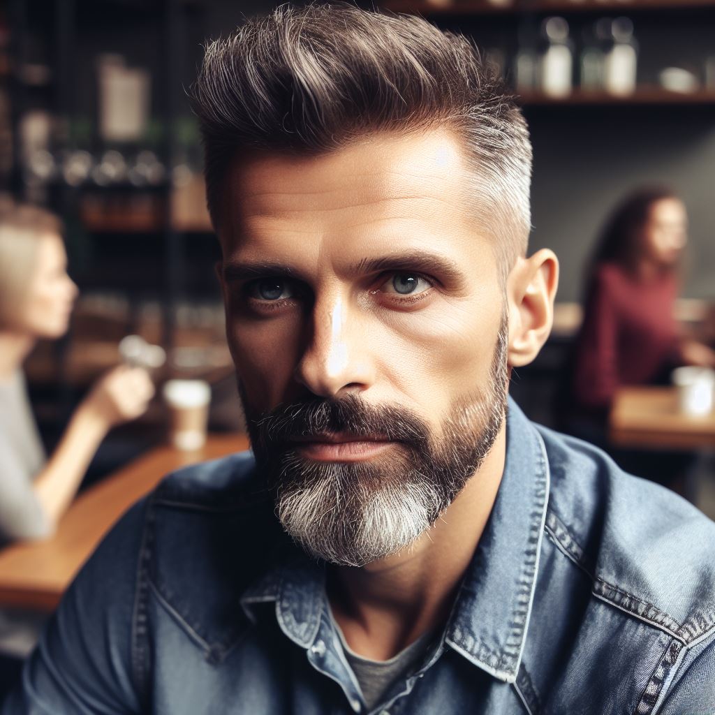 Männer Frisur mit Bart