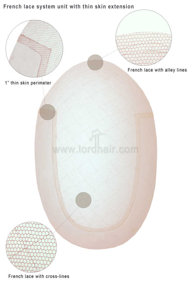 Full lace base with replaceable front section hair replacement system